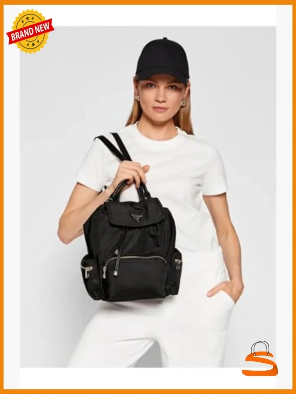 Eco Gemma Backpack Drawstring Flap Nylon Backpack Daypack